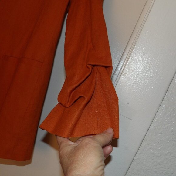 Nwt Gibson Latimer Burnt Orange Linen Blend Blazer Sz M - Picture 7 of 10